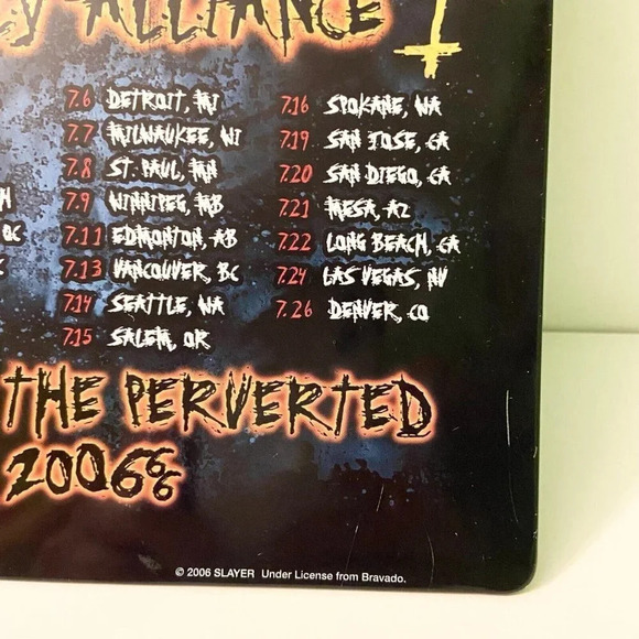 2006 Slayer  The Unholy Alliance Tin Sign Preaching To The Perverted Tour - Picture 4 of 16